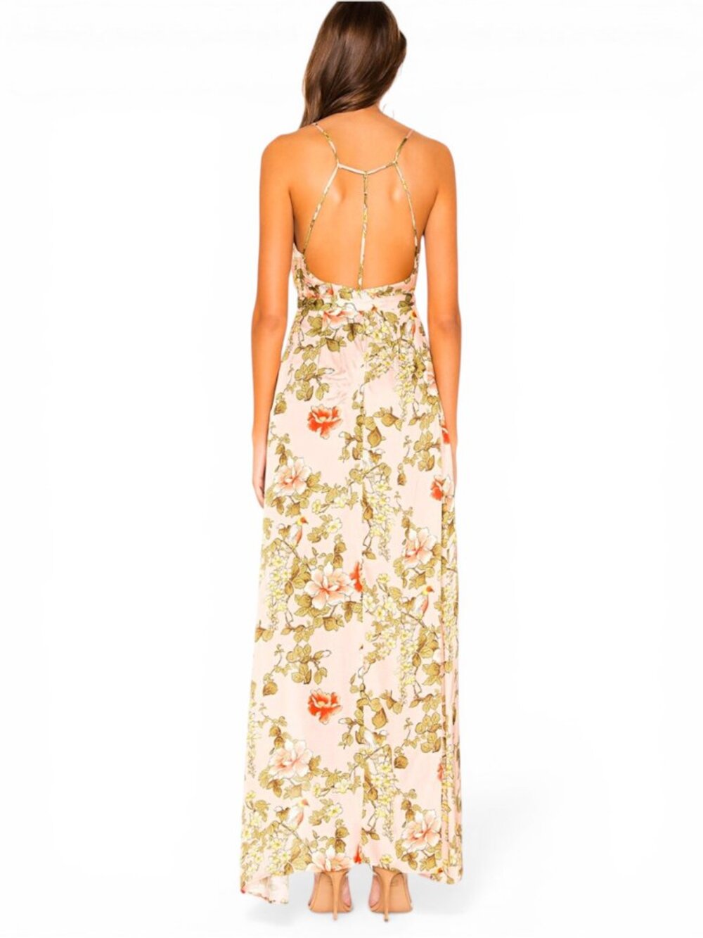 Majorelle Cubano Maxi V-Neck Strappy Back Bellbird Floral Wrap Dress NWT New S - Picture 3 of 7